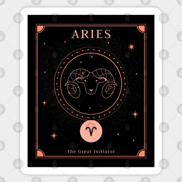 Aries Zodiac Horoscope Sign Astrology Tarot Cosmos Magnet by Sassee Designs